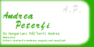 andrea peterfi business card